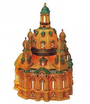 Wurm Lichthaus Frauenkirche Dresden, Porzellan, 17x16x26cm