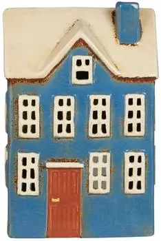 IB Laursen Lichterhaus Nyhavn Keramik, blau, 1 Dachfenster (27655-13)