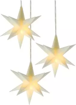 Spetebo LED Weihnachtsstern 3D, warmweiß, 12cm, 3er-Set mit Timer (3732)