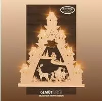 Weigla LED Schwibbogen "Weihnachtsmann auf Schlitten, Lichterspitze aus Holz, Made in