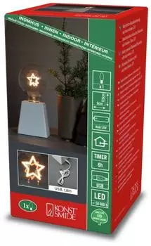 Konstsmide LED Tischleuchter Stern, wei&szlig;, 6h Timer (1813-200)