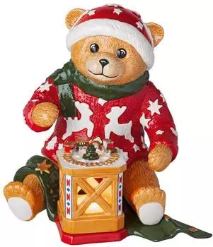 Villeroy & Boch Christmas Toys Memory Figurine Teddy mit Windlicht 25 cm