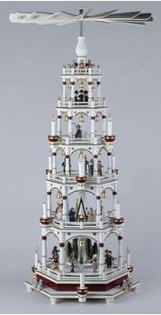 KWO Olbernhau Pyramide 5-stufig weiß-bordeaux (70054)