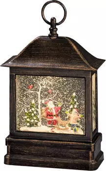 Konstsmide LED Schneelaterne Weihnachtsmann und Kind (2886-000)