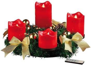 Britesta Adventkranz 4 LED-Kerzen mit bewegter Flamme gold rot (NX6653)