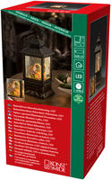 Konstsmide Weihnachtsdeko 2800-000, Weihnachtsmann, Schneelaterne mit LED, aus