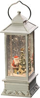 Konstsmide Weihnachtsdeko 4364-200, Weihnachtsmann mit Hund, Schneelaterne mit LED,