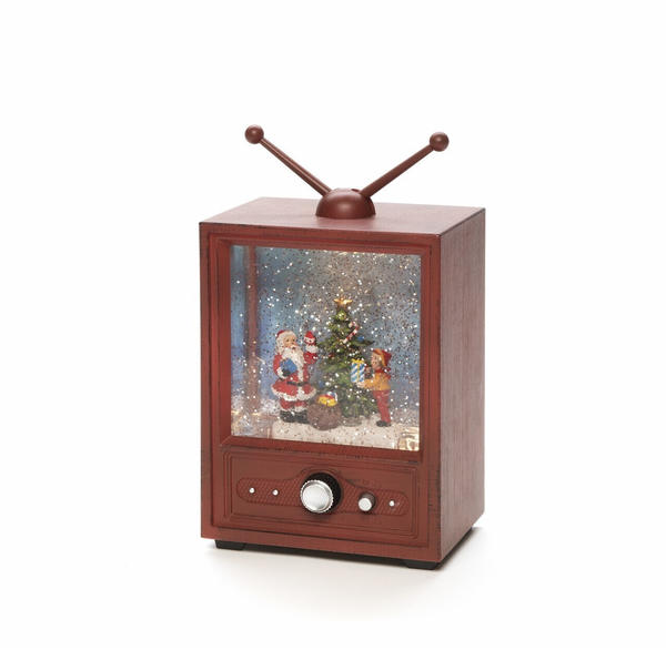 Konstsmide LED Fernseher mit Weihnachtsmann und Kind wassergefüllt (4372-000)