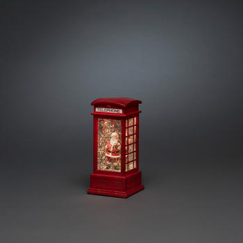 Konstsmide LED-Szenerie Telefonzelle mit Weihnachtsmann LED Rot beschneit (4388-550)