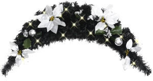 vidaXL Weihnachts-Türbogen mit LED-Lichtern schwarz 90 cm (320981)