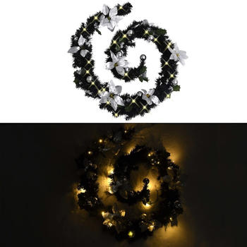 vidaXL Weihnachtsgirlande mit LED-Lichtern schwarz 2,7 m (320973)