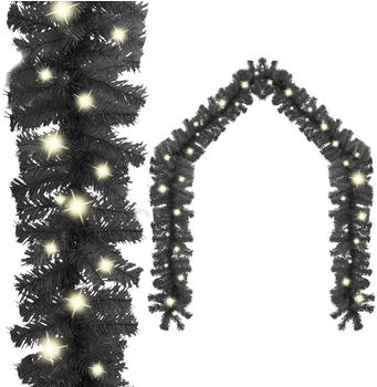 vidaXL Weihnachtsgirlande mit LED-Lichtern 10 m schwarz (329190)