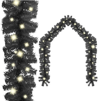 vidaXL Weihnachtsgirlande mit LED-Lichtern 20 m schwarz (329191)