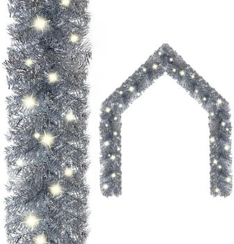 vidaXL Weihnachtsgirlande mit LED-Lichtern 10 m silber (329205)