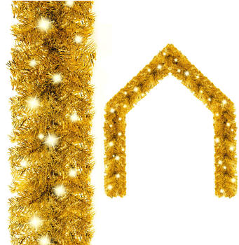 vidaXL Weihnachtsgirlande LED Gold 20m