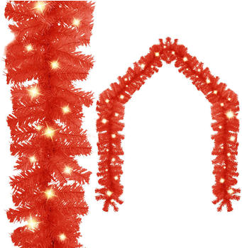 vidaXL Weihnachtsgirlande mit LED-Lichtern 5 m rot (329195)