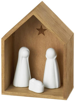 räder kleine Krippe aus Holz Porzellan (88960)