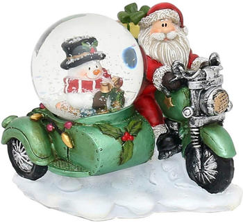 Sigro Schneekugel Seitenwagenmaschine grün mit Schnee- & Weihnachtsmann (50 1373)