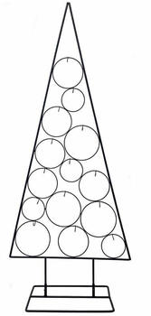 Spetebo Tannenbaum mit Kreisen 123cm schwarz (777958)