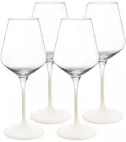 Villeroy & Boch Manufacture Rock Blanc Glass Wei&szlig;weinkelch Set 4tlg.