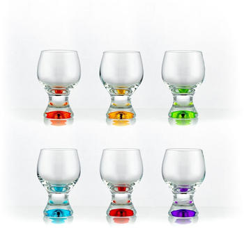 Crystalex Gina Sprayed Weißweingläser Kristallglas 230 ml mehrfarbig 6er Set
