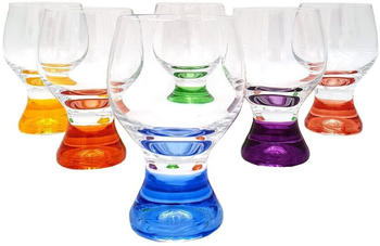 Crystalex Weißweingläser Kristallglas Gina Painted 230 ml mehrfarbig handgemalt 6er Set