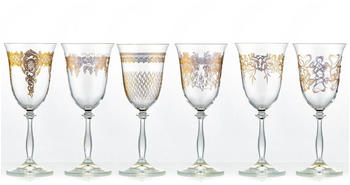 Crystalex Rotweingläser Weinglas Royal verschiedenen Ornamenten Gold 350 ml 6er Set