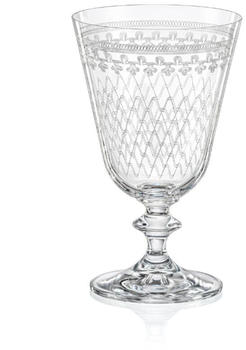 Crystalex Weingläser Bella MADAME KAROLINKA mit eingravierten Guilloche-Dekor Kristallglas 350 ml 6er Set