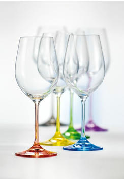 Crystalex Rainbow Weißweingläser Kristall 350 ml mehrfarbig 6er Set