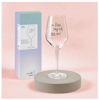 Ritzenhoff Sand & Soda 9500014 Modernes Weinglas mit trendigem Spruch zu vino sag ich nie no Ritzenhoff Sand & Soda 9500014 Modernes Weinglas mit trendigem Spruch zu vino sag ich nie no