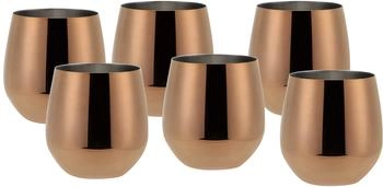 Echtwerk Set 6 Weingläser aus Edelstahl Kupfer-Edition 500 ml (EW-SG-1789K)