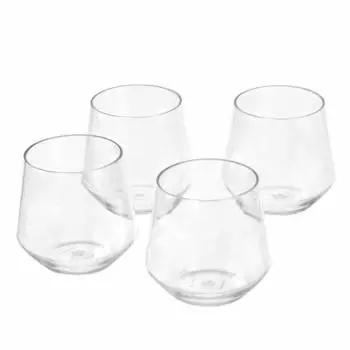 AmazonBasics Weinglas ohne Stiel Tritan-Kunststoff, BPA-frei, spülmaschinentauglich, 414ml, 4er-Set (BBS831-S/4)