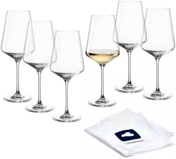 Leonardo Puccini Wei&szlig;weingl&auml;ser 6er-Set mit Poliertuch, 560ml (040977)