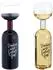 Relaxdays Weinflasche mit Glas 750ml, schwarz/silber/transparent