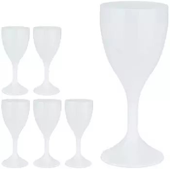 Relaxdays Weingläser 6er-Set, Kunststoff, weiß