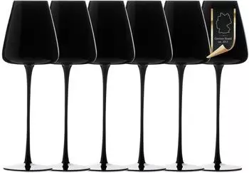 Intirilife Weinglas-Set schwarz, 500ml, spülmaschinenfest (IL-101000-6)