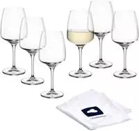 LEONARDO Wei&szlig;weinglas "6 Weingl&auml;ser CESTI + Poliertuch" 6 Wei&szlig;wein-Gl&auml;ser...