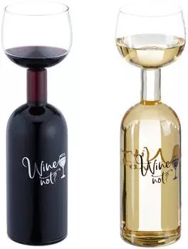 Relaxdays Weinflaschenglas XL mit Spruch, transparent, 750ml (10047475_0)