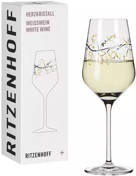 Ritzenhoff Herzkristall Weißweinglas 012, Kristallglas, 380ml (3011012)