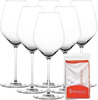 Spiegelau Hi-Lite Universalglas 510ml, 6er-Set mit Poliertuch