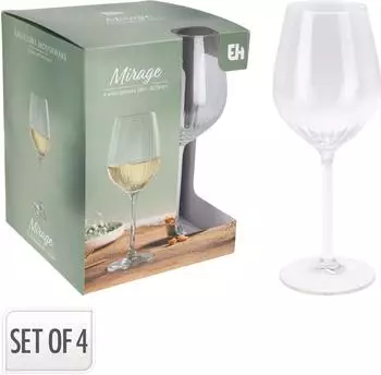 Excellent Houseware Weingl&auml;ser aus Glas 380ml, 4 St&uuml;ck (94523)