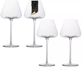 Intirilife Weinglas-Set 600ml, Kristallglas, sp&uuml;lmaschinenfest (4er Set)