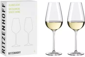 Ritzenhoff Glanzlicht 001 Weißweinglas 2er Set, Kristallglas, 362ml (8011002)