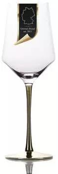 Intirilife Weinglas mit goldfarbenem Stiel, 380ml, stoßfest