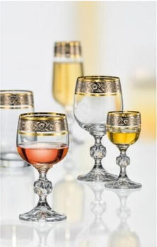 Bohemia Rotweingläser Claudia Exclusive Kristallglas Weinglas 230 ml Gold Platin 6er Set