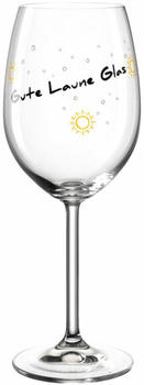 Leonardo Weinglas Presente Gute Laune Glas, Motivglas, Kristallglas, 460 ml, 044514