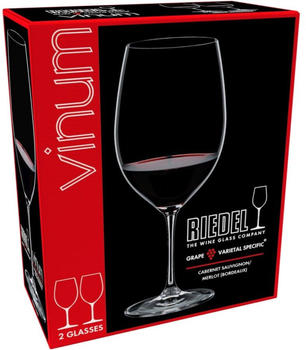 Riedel VINUM CABERNET SAUVIGNON/MERLOT Weinglas-Set - 3-teilig - kristall - 2er-Set à 600 ml + Poliertuch