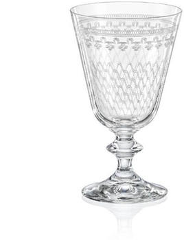 Crystalex Weinglas Bella MADAME KAROLINKA Kristallglas mit eingravierten Guilloche-Dekor 230 ml 6er Set Bohemia Crystalex