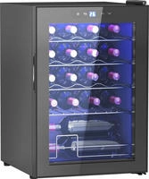 Homcom Weink&uuml;hlschrank, Schwarz, Metall, 5 F&auml;cher, 45x64x43 cm, Wohnzimmer,...