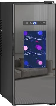 HomCom Weink&uuml;hlschrank 30 l 12 Flaschen 8-18&deg;C Schwarz